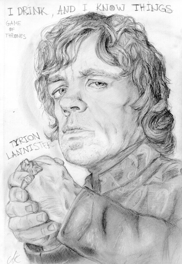 Tyrion Lannister Portrait Aleksandra Kosta Pencil Drawing